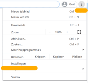 Instellingen Google